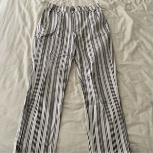 Hollister ultra high rise white striped pants
